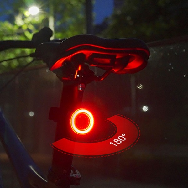 Cykel Bak Ljus USB Laddning Hög Synlighet Multifunktion Blinkande Med Broms Sensor Bakljus