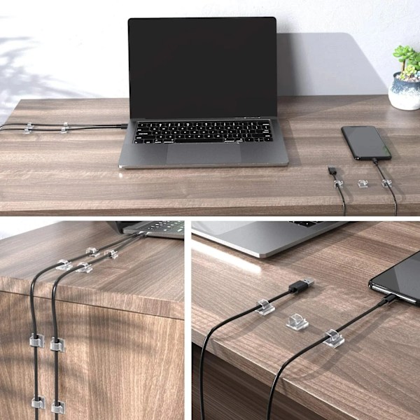 50 bitar kabel organisator klämmor kabel ledning ledning hanterare sladd hållare usb laddning data linje spole vindare väggmonterad krok