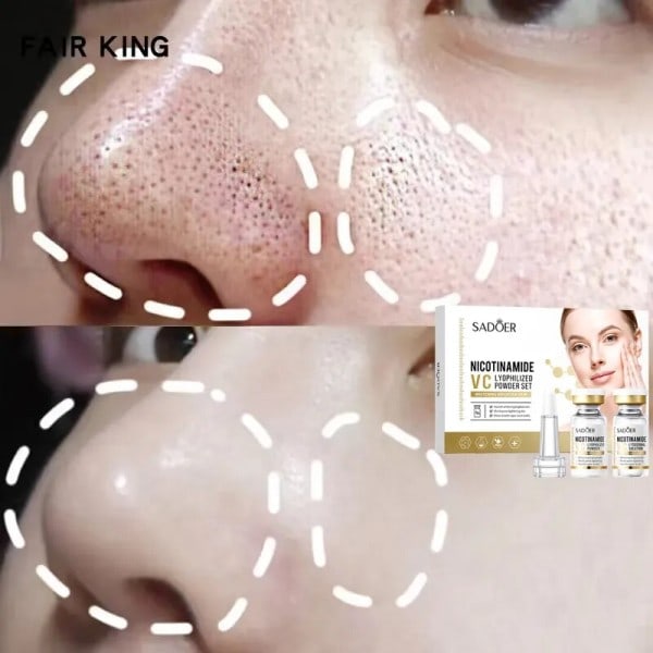 Krymp porer Ansikte Serum Niacinamid Vitande Frystorkad Podwer Set Hydrating Ljusna Anti-aging Anti rynkor Hud vård