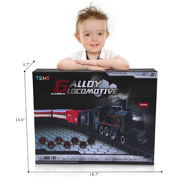 Bil Järnväg Spår Ånga Lok Motor Diecast Modell Utbildnings Spel Pojke Leksaker