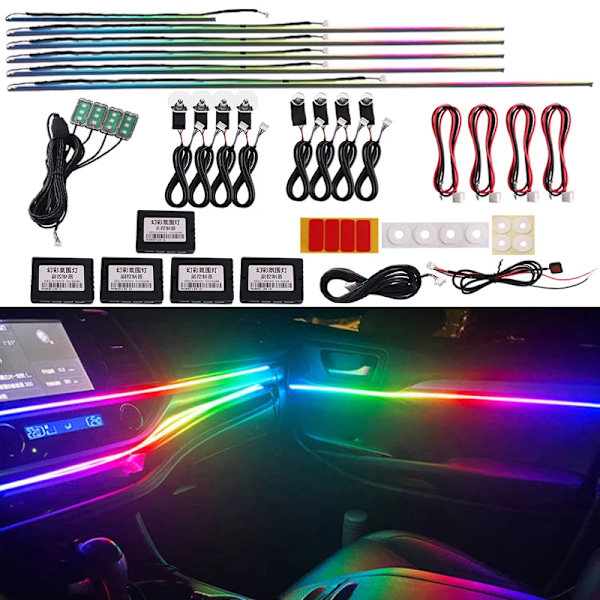 18 in 1 64 Farge RGB Symphony Car Atmosphere Interiør LED Lys