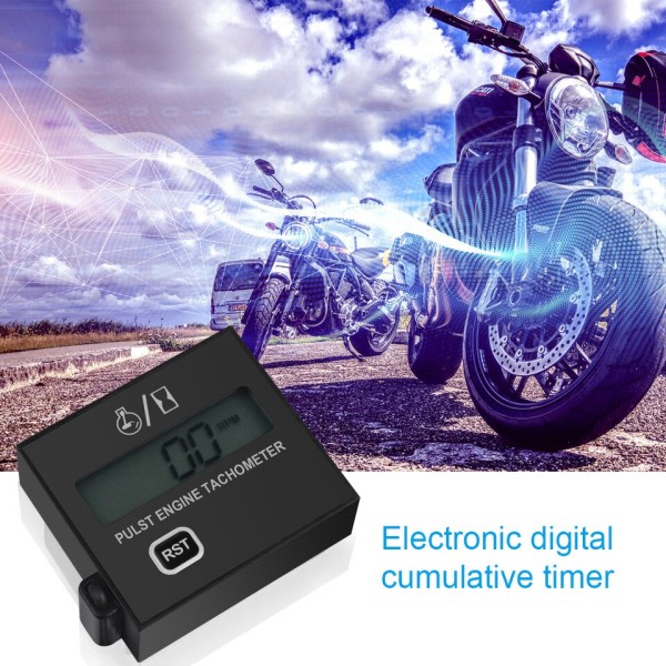 Bensin Motor Digital Display Tach Time Meter Måler Induktiv Speedometer