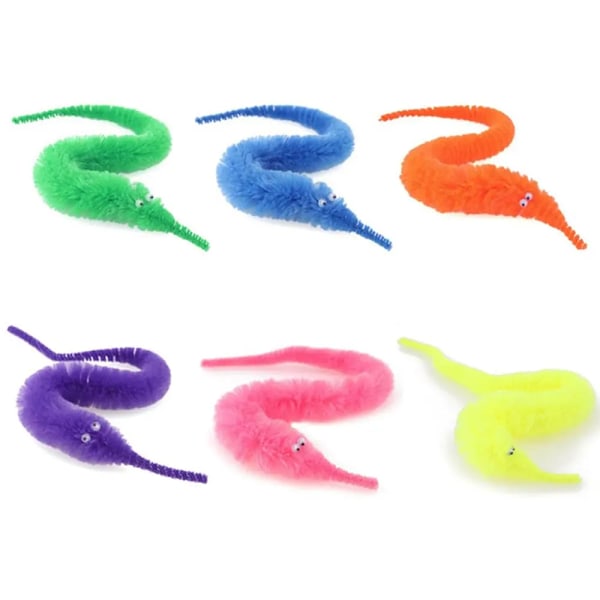 12 Pieces Twisty Worm Magic Toys Fest Favors Fuzzy Worm On A String Jul Halloween Wizard New Strange Trick Toys