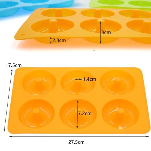 Silikon Donut Mögel Bakning Panna Non-Stick Bakning Konditori Choklad Tårta Dessert Gör-det-själv Dekoration Verktyg