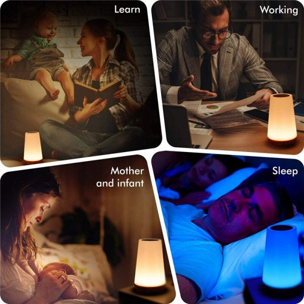 13 farve skiftende nat lys RGB fjernbetjening kontrol touch dæmpbar lampe bærbar bord sengen lamper