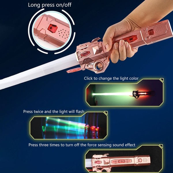 RGB laser miekka sisäänvedettävä salama valomiekka lelut käsi spinneri