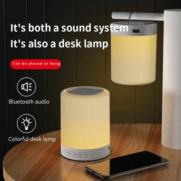 Kannettava Bluetooth Kaiutin Langaton Mini Soitin Touch Pat Kevyt värillinen LED Yö Yöpöytä pöytä lamppu
