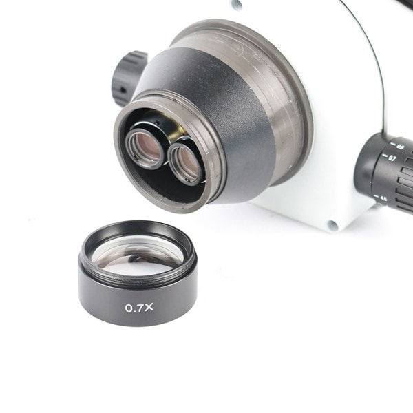 0,7X Trinocular Stereo Mikroskop Auxiliary Objective Lens Barlow Lens 48mm Thread
