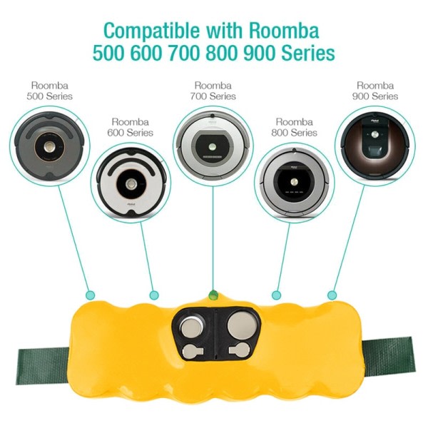 14,4V 5000mAh iRobotille Roomba 500 pölynimuri akku 600 700 800 785 530 560 650 630 14,4 V vaihtoparistot