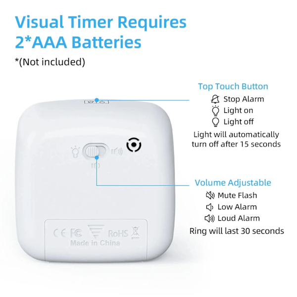 Visuel Timer med Nat Lys 60-Minute Countdown