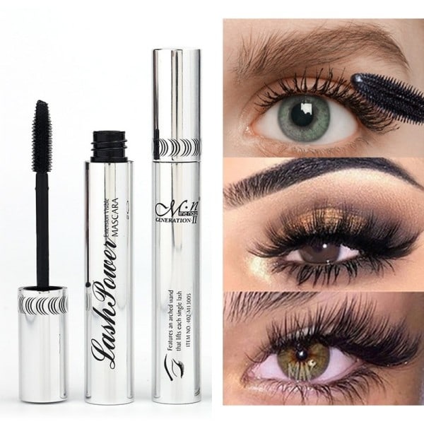 4D Silke Fiber Vippe Mascara Krølling Volum Sort Vanntett Væske Rimel Fiber Vippeforlengelse Sminke