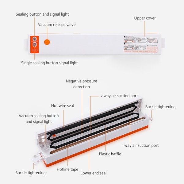 El Vacuum Sealer Machine För Mat Förvaring Automatisk Vacuum Sealer Förpackning Maskin