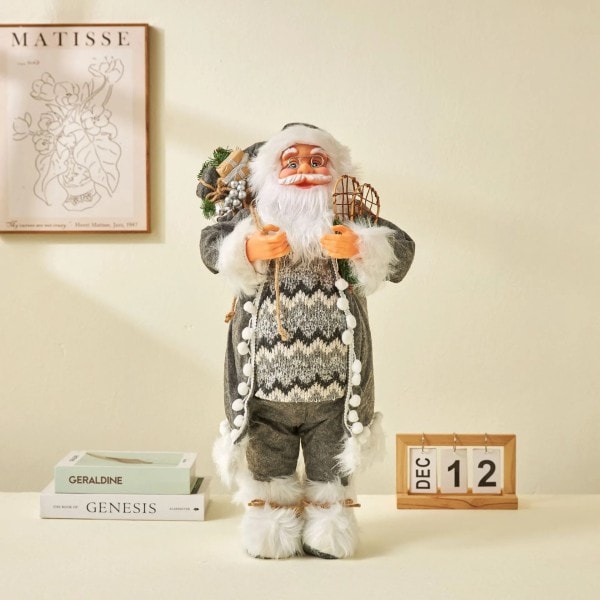 Julenissen Dukke God jul Tre Ornamenter Noel Adornos Ny Navidad Jule pynt