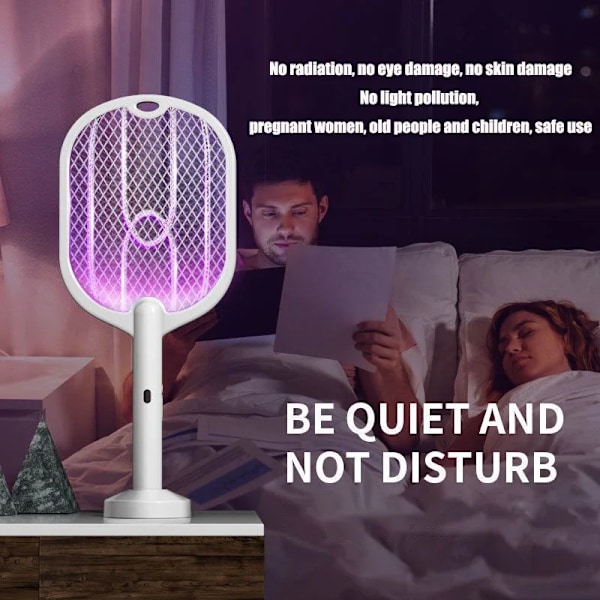 3 in 1 sähkö Mosquito Swatter, Mosquito Killer lamppu   TYPE-C latauksella