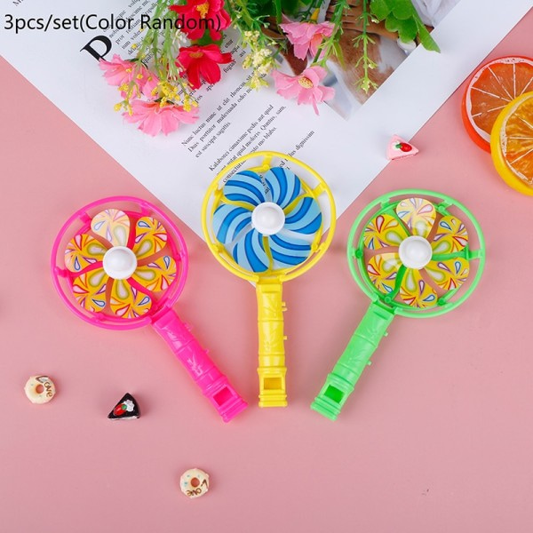 3 stk sett plast vindmølle plystring håndtak leker pinwheel cheerleading leke for barn barn