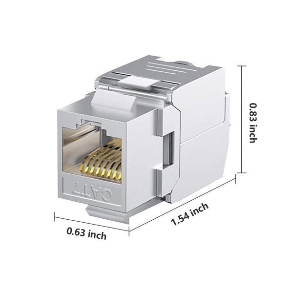 Afskærmet CAT8 Cat7 Cat6a Keystone Jack RJ45 Værktøjsmindre Type Zink Legering Modul Adapter Kobling
