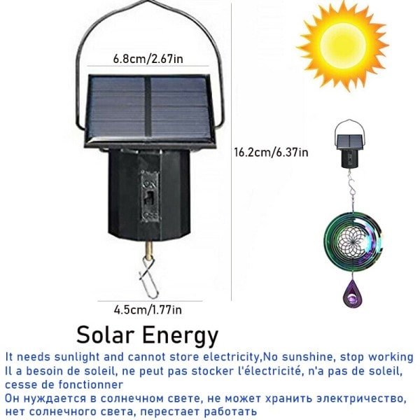 Tuuli Spinner Pyörivä Moottori Aurinko Energia Sähkö Akku Powered Ajettu Puutarha sisä Sisustus