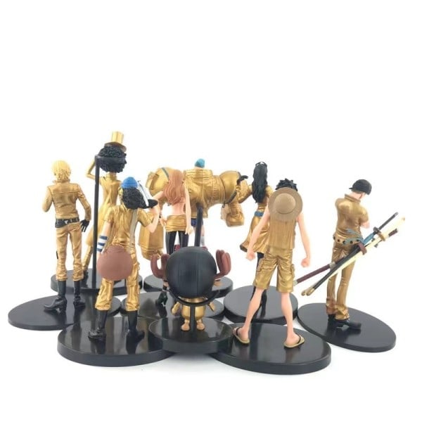 One Piece 9pcs/set 9-23CM Luffy Golden City Theater Edition Tony Tony Chopper Zoro Nami Action Figures