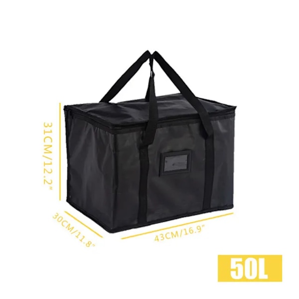 50 L 2 kpl eristetty auto kannettava lounas jäähdytin taitettava eristetty piknik jäälaukku vetoketju piknik retkeily pelti folio ruoka laukku