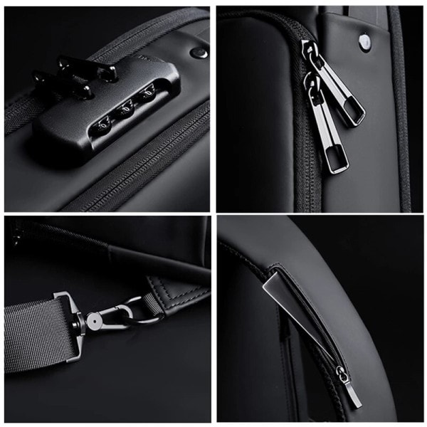 Mænd Multifunktion Anti tyveri USB Skulder taske Mand Crossbody Cross body Rejse Slynge Bryst tasker