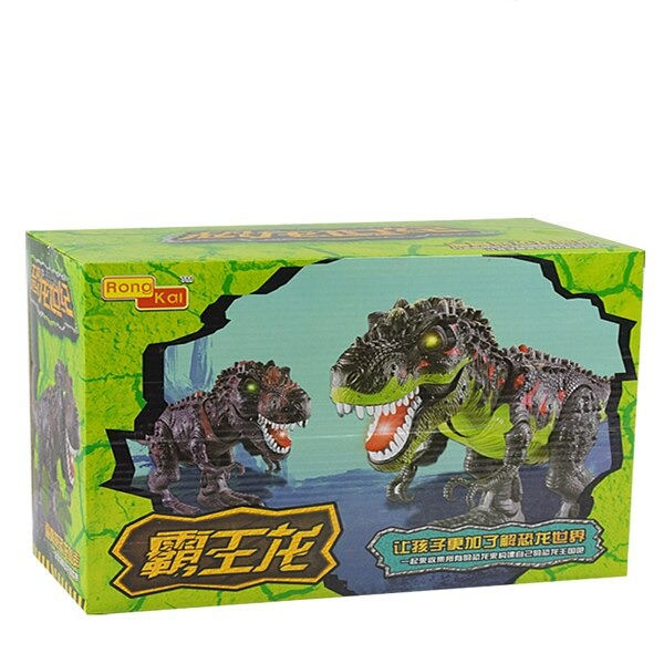 Modell leksak stora  tyrannosaurier rex gå elektriskt djur batteridriven blixt öga montera
