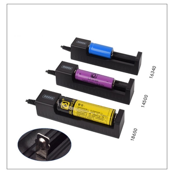 Universal 1 Slot Batteri USB lader Adapter LED Smart Lading for Oppladbare Batterier Li-ion 18650 26650 14500 lader