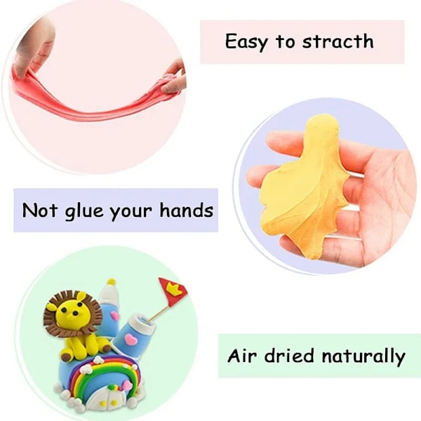 36 farver Polymer Lys Ler Børn Fluffy Blød Plasticine Legetøj Modellering Ler Legedej
