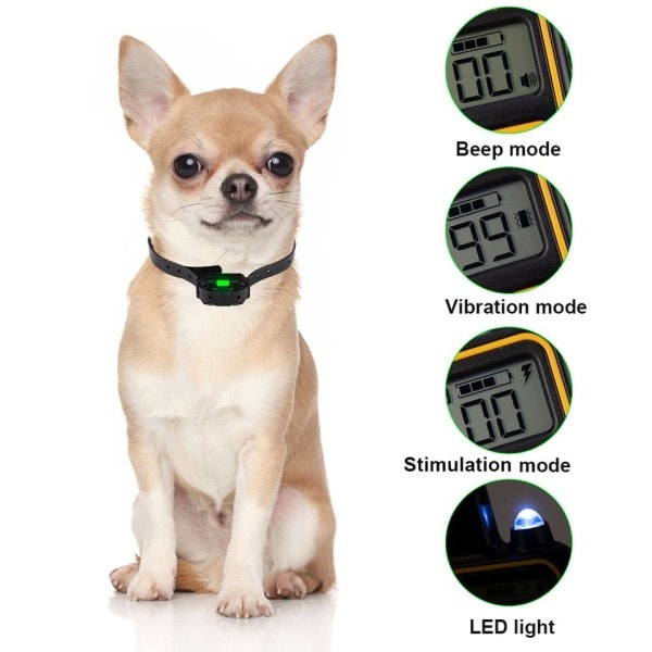 Elektrisk Hund Träning halsband Djur Fjärrkontroll Kontroll Vattentät Laddningsbar med LCD Display