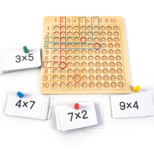 Træ Montessori Multiplikation Bræt Spil Matematik Tabel Puslespil Spil