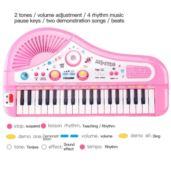 Elektronisk keyboard piano for barn med mikrofon musikalsk instrument leker