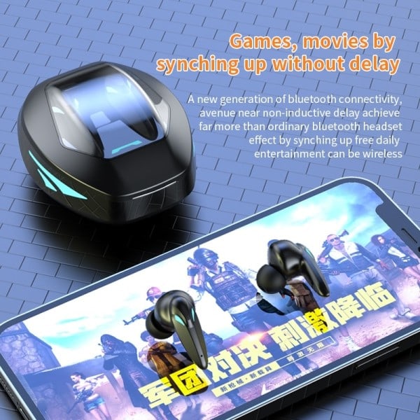 Trådlöst Bluetooth Headset Låg Delay TWS Höronproppar E-Sports Spel Vattentät