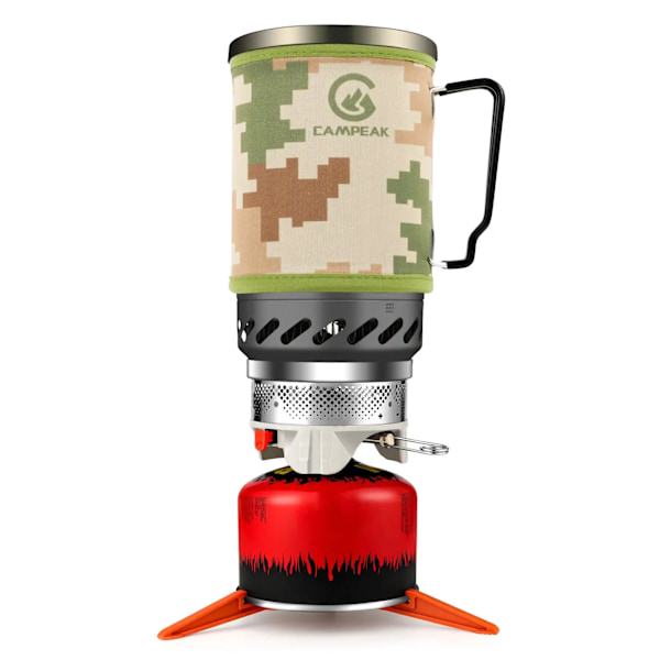 1,4L Backpacking Spis Camping Propan Matlagning Utrustning Portable Camp Brännare System med Stativ Kanna Stöd