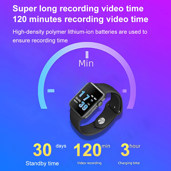 256 GB smart klocka 1080P mini kamera ljud video inspelare