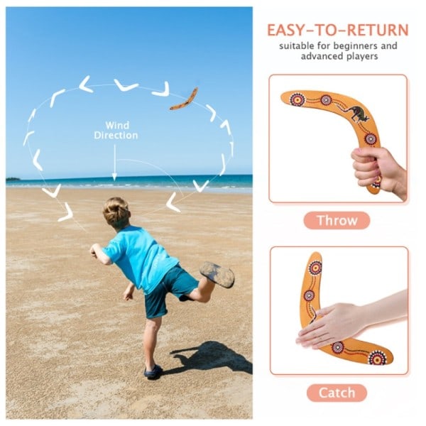 Kænguru Kast Tilbage V Shaped Boomerang Flyving Disc Kast Fangst Udendørs Spil