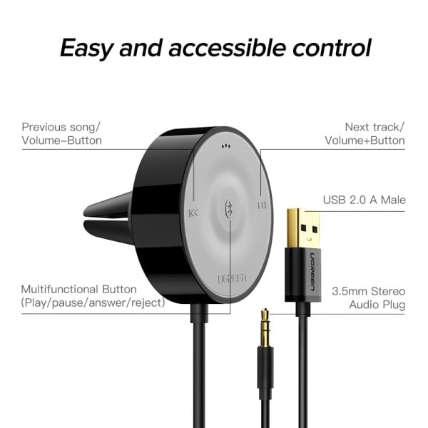 Bluetooth 5.0 Bil Kit Receiver aptX LL Trådlös 3.5 AUX adapter för bil högtalare USB Bluetooth 3.5mm jack