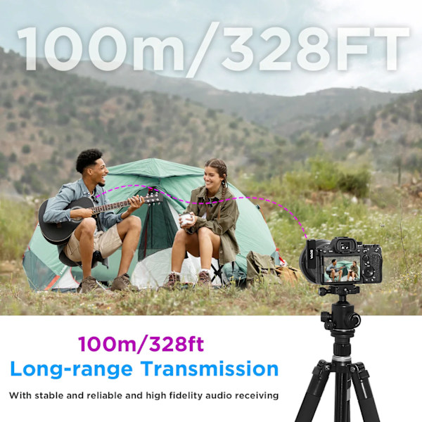 Trådlöst Lavalier Lapel Mikrofon för iPhone Android DSLR Kamera Youtube Live Streaming Ljud Inspelning Intervju