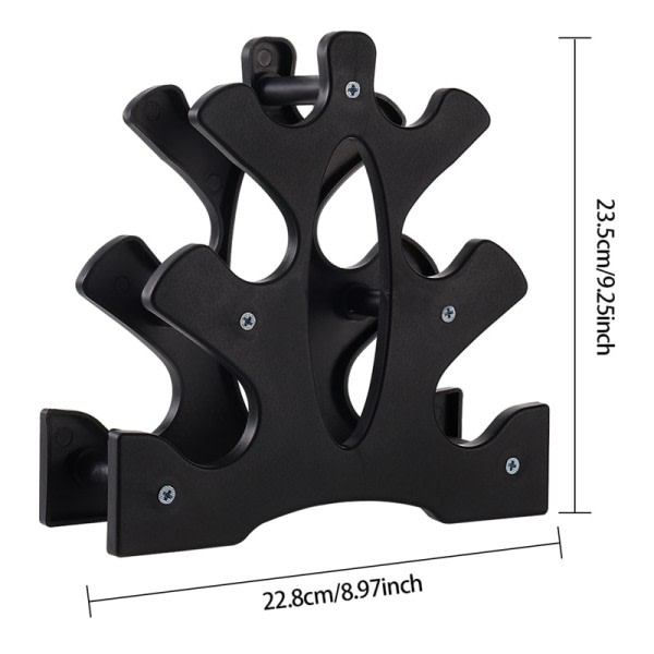 Hantel Rack Ställ 3 Lever Hantlar Vikter Handtag Ställ