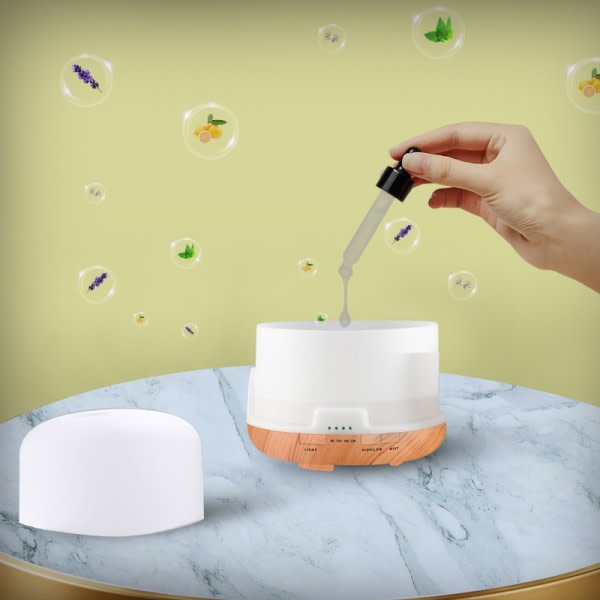Elektrisk Aroma Diffuser Luft Luftfukter 300ML Ultralyd Cool Mist Maker Fogger LED Essential Oil Diffuser