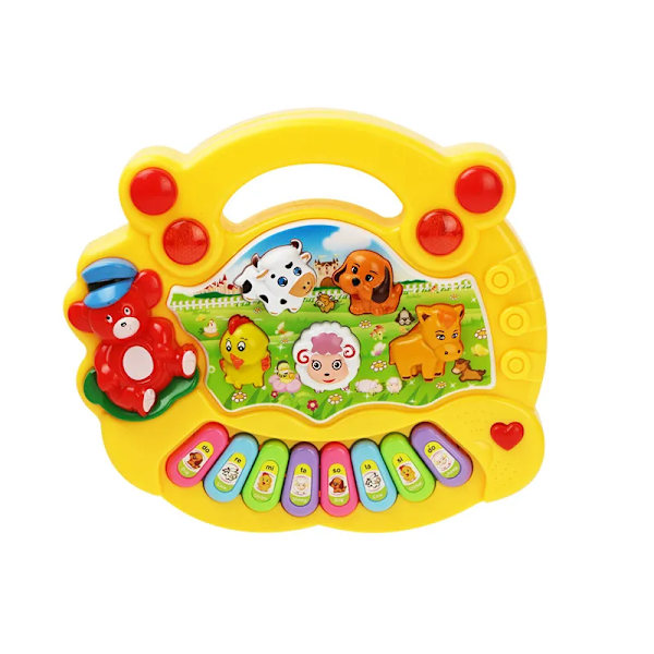 Baby musikalsk legetøj med dyrelyd børn klaver keyboard elektrisk blinkende musik instrument tidligt pædagogisk legetøj