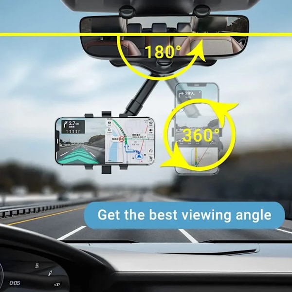 Universal Clip Kiertyvä ja Sisäänvedettävä Auto Puhelin Teline Taustakuva Peili Ajo tallennin Kiinnike GPS matkapuhelin puhelin tuki