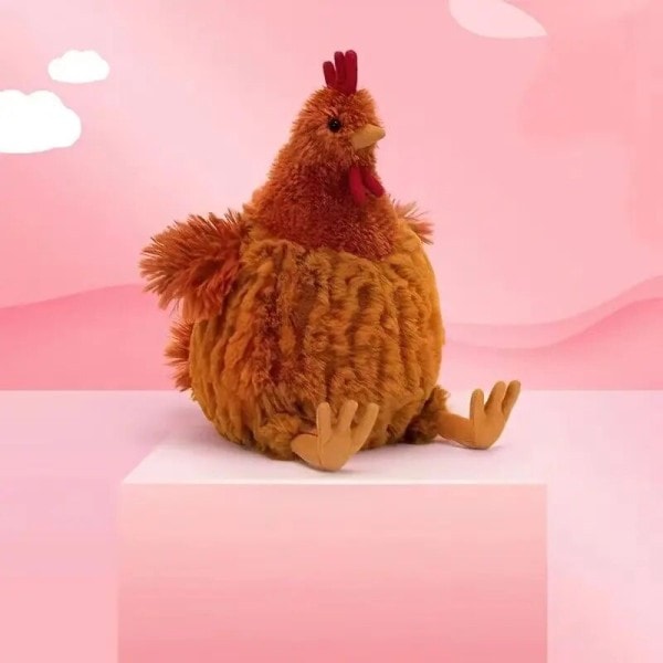 Söt Kawaii simulerad kyckling plysch leksak modell samling rum prydnad prylar jul leksak