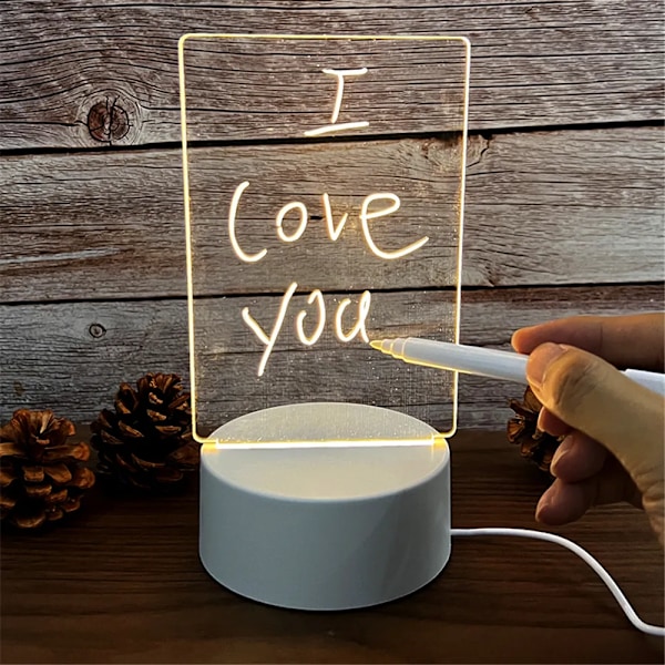 Gennemsigtig Lysende LED Nat Lys USB Lysende Akryl Nat Lys Sletbar Skriv Besked Tavle Kalender Desktop Ornamenter