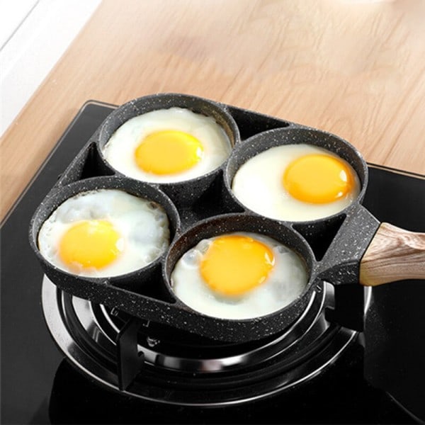 4 huller Omelet Pande Stegning Gryde Fortykket Nonstick Æg Pandekage Bøf Tilberedning Pande