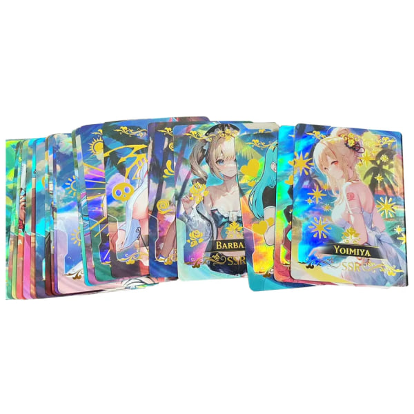 55 kort gudinne historie kort holografisk gyldent brev alle skinnende anime sexy badetøy jente samling kort