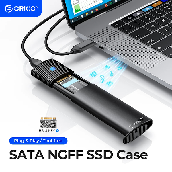 ORICO M.2 SATA NGFF SSD kotelo USB 3.1 tyyppi C 5Gbps ulkoinen solid-state kotelo sovitin 2280/2260/2242/2230 SSD 4TB