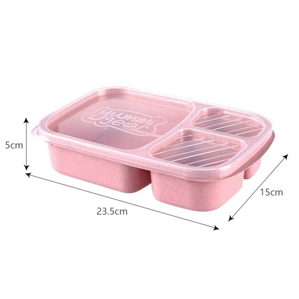 Bärbar Bento Box Lunchbox Läcksäker Mat Behållare Mikrovågsugn Servis