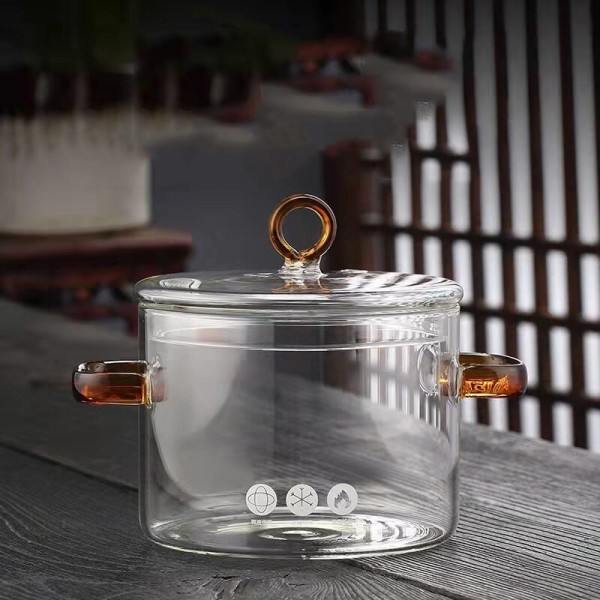 Transparent Glas Soppa Gröt Krytor 1,5L Mikrovågsugn Eld Värme Glas Skål