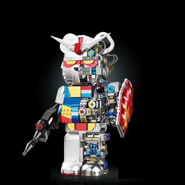 32CM Tegnefilm Handling Figur Mekanisk Bjørn Robot Bygge Klodser Klodser Legetøj
