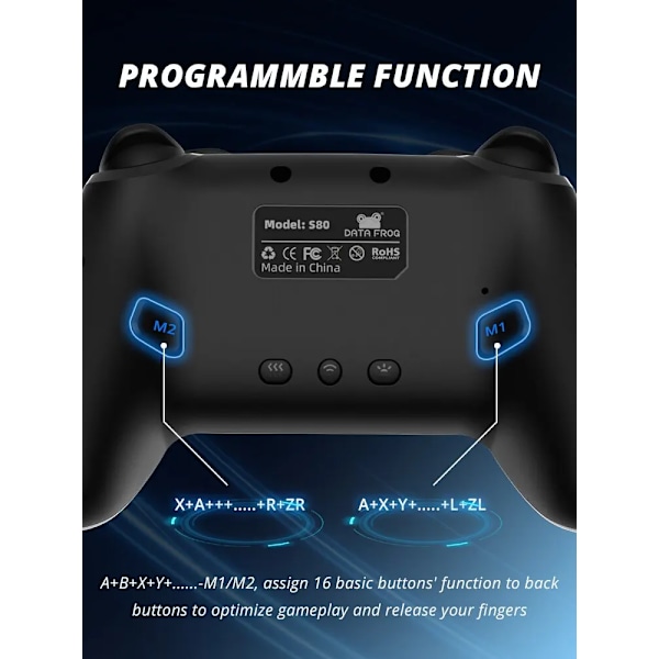 Wireless Controller For Nintendo Switch OLED/Lite Console Pro Gamepad med 1000Mah Batteri