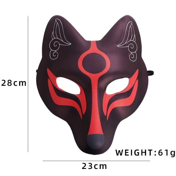Fox Mask Japanese Anime Cosplay Mask Halloween Party Rekvisita Dräkt Tillbehör
